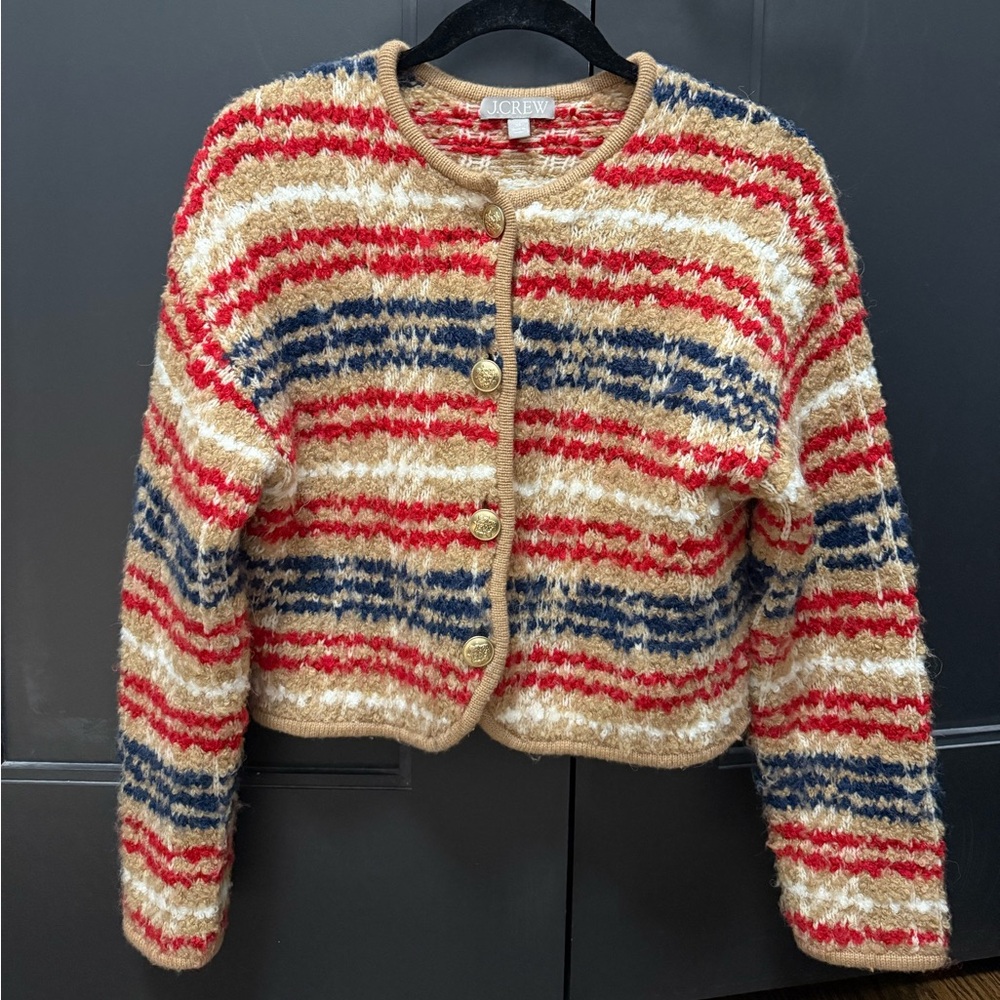 J. Crew Multicolor Knit Cardigan